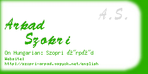 arpad szopri business card